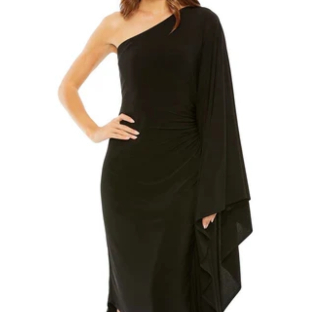 Mac Duggal Elegant One-Shoulder Black Dress Size 4